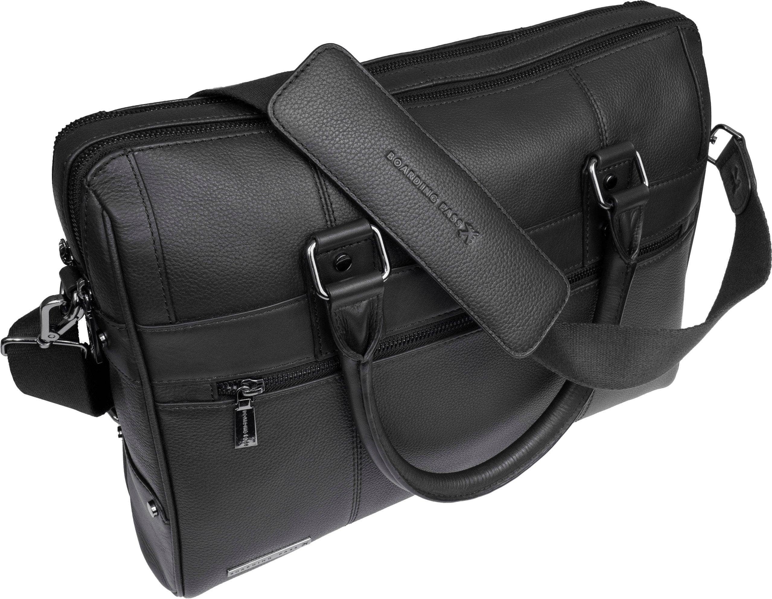 Sort Gotham 18" Pebble Grain Ægte Læder Dokumentmappe - Sort for engroshandel på Faire3