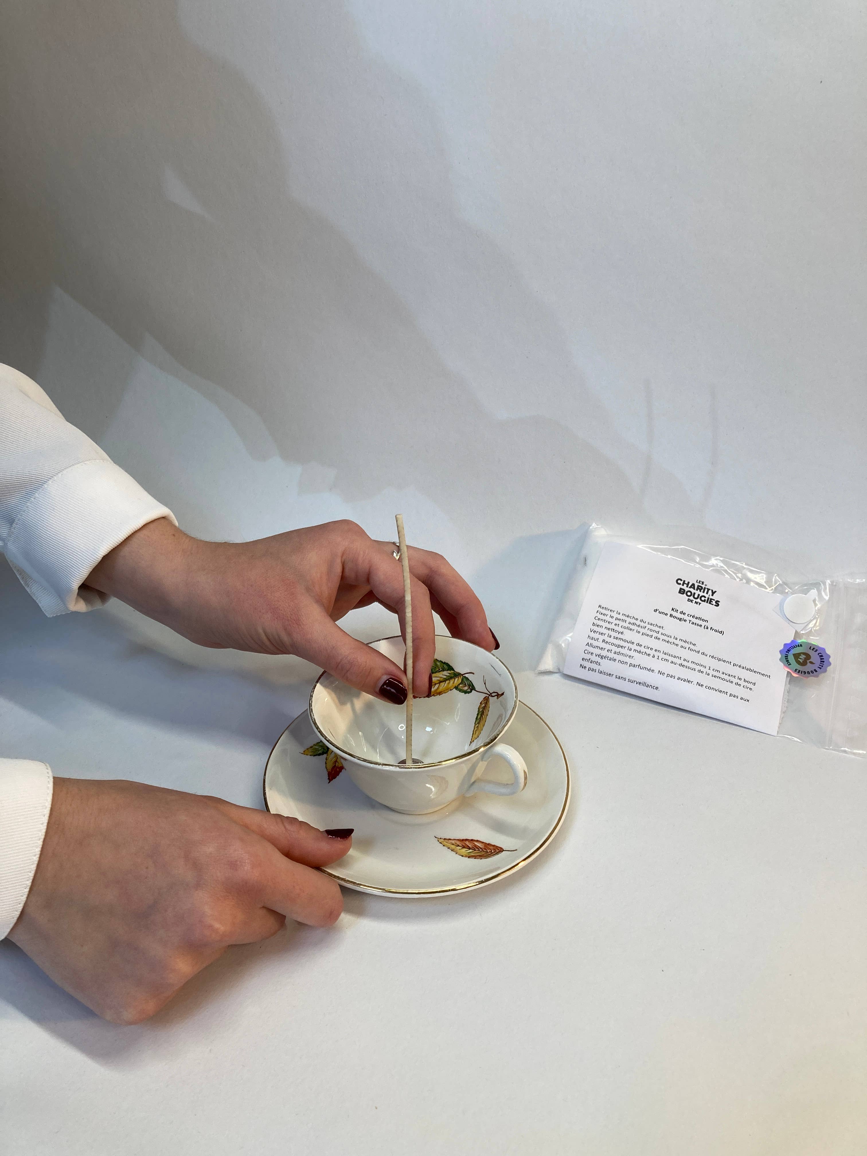 CHARITY BOUGIES DE NY - Wholesale DIY Craft Kit - Kit to create a candle in a pretty antique cup3