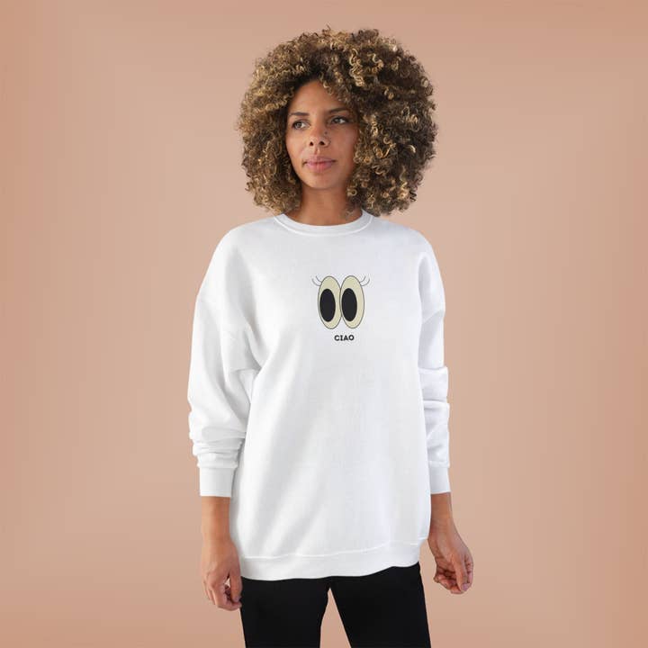 MARA Style - Wholesale Graphic Sweatshirt - Women's - Flirty Eyes CIAO Sweatshirt4