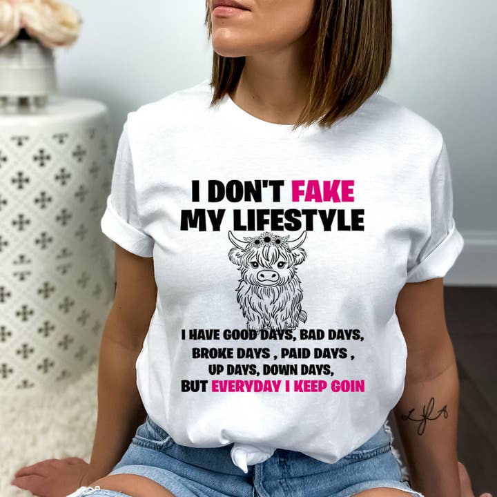 Non Fingo Il Mio Stile di Vita - Bella canvas per la vendita all'ingrosso da parte di LA Shirt Company