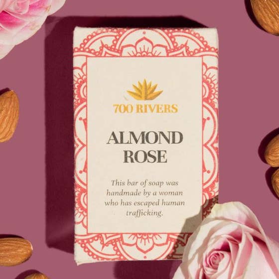 Almond Rose Soap Bar - Travel Size | Stocking Stuffer for wholesale by 700 Rivers