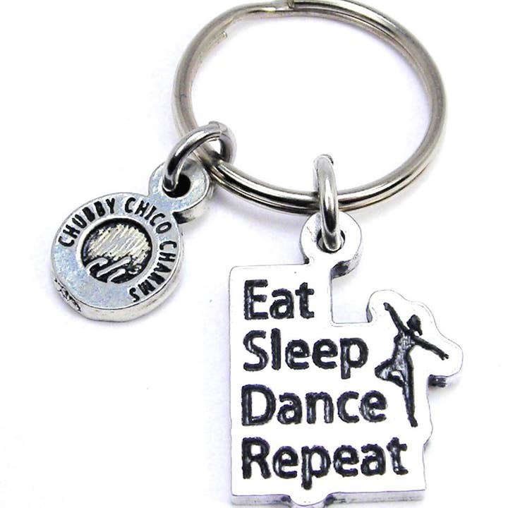 Chubby Chico Charms - Wholesale Keychain - Women's - Eat Sleep Dance Repeat Key Chain0