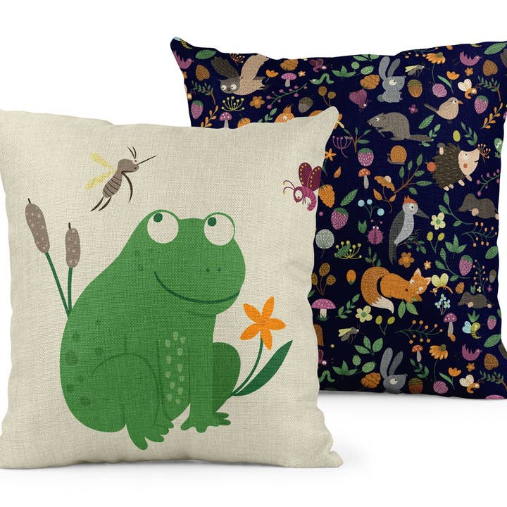 Almofada Woodlands Wonderland com almofada de lã de ovelha britânica por atacado de Mustard & Gray Ltd