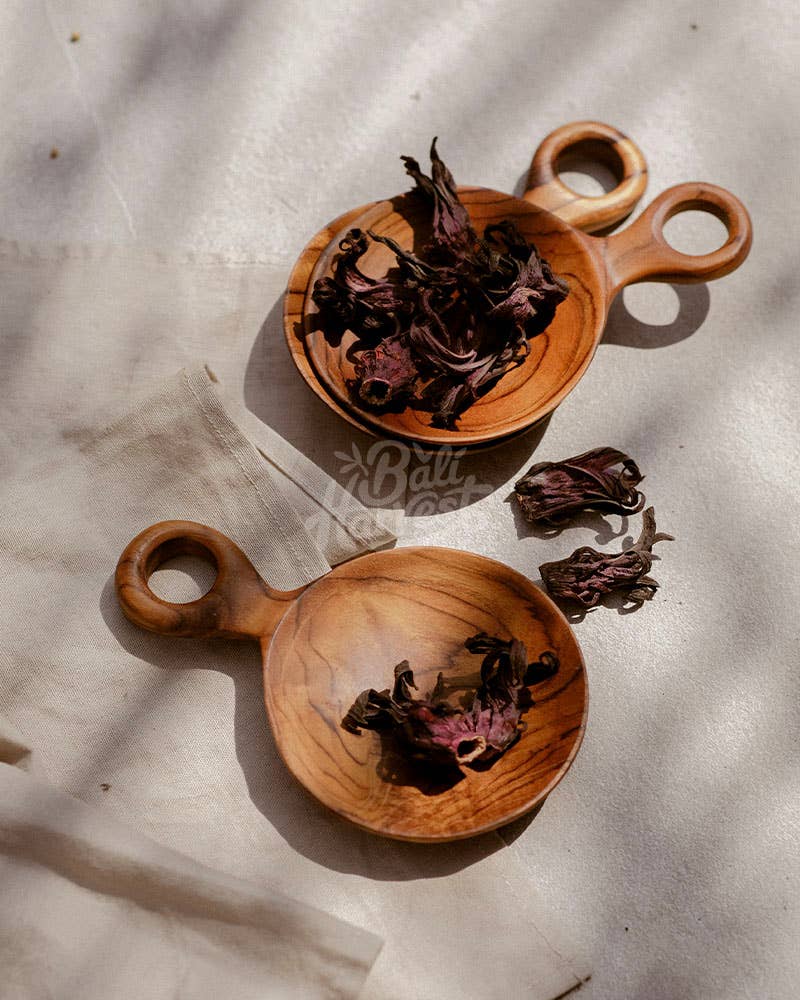 Bali Harvest – Engroshandel Køkkenske – Teaktræsske med hul til håndtag – ske til sukker, salt og krydderier4