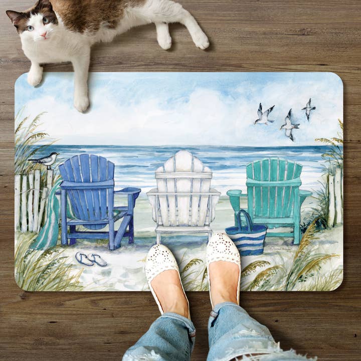 CounterArt/Highland Home/Thirstystone/CoasterStone - Wholesale Floor Mat - Adirondack Beach Chairs Comfort Floor Mat 30" x 20"4