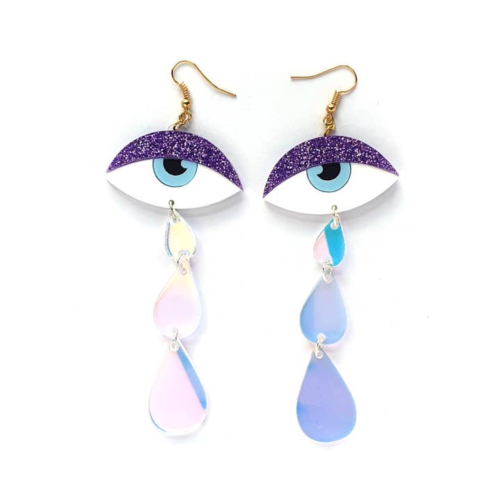 Crybaby- Eye Earrings. for wholesale by Stof Studios