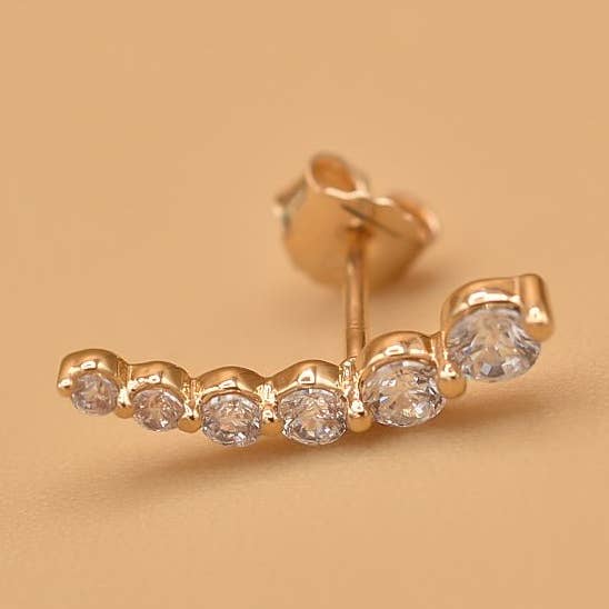 Boucle d'oreille Méline Plaqué or Oxyde de Zirconium Unitaire pour la vente par Coraline Bijoux