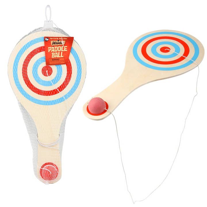 La Luna Bella - Toys - Wholesale Classic Toy - Kids - 11.33" WOODEN PADDLE BALL LLB kids toys