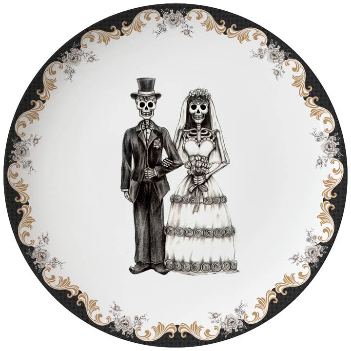 Tallerken. Bryllupsdag Bride Groom Side Salat 8,5 inches for engroshandel hos All Little Cute Things