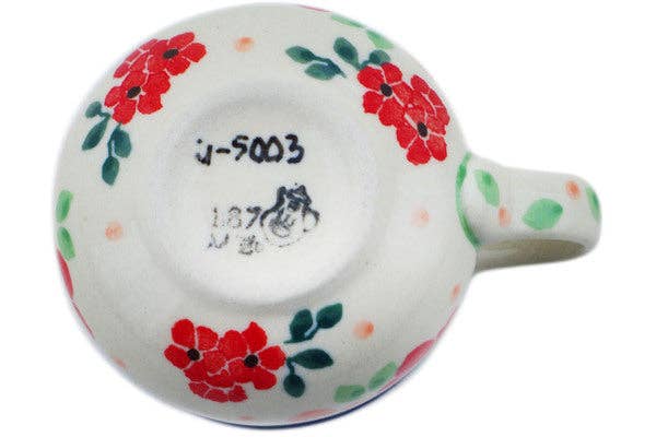 Polmedia Polish Pottery - Wholesale Coffee/Tea Cup - Espresso Cup 2 oz Pink Divinity Theme UNIKAT3