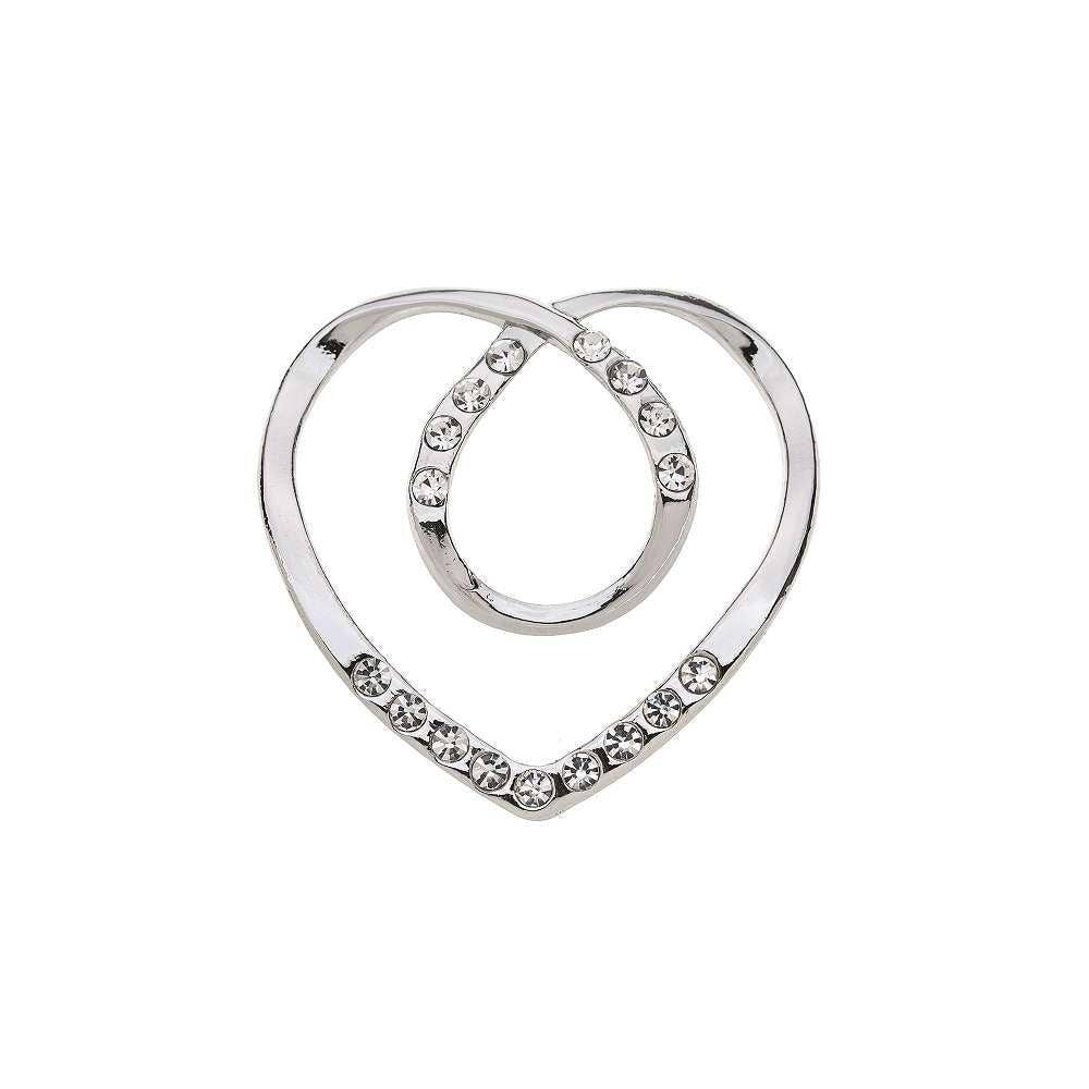 Fox by Ren GmbH - Wholesale Scarf Clip - Women's - Scarf clips - heart with rhinestones0