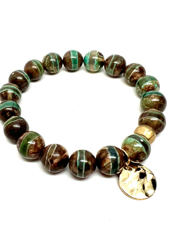 Tibetansk Dzi Agat Armbånd Stripe for engroshandel hos Stephanie Leigh Jewelry