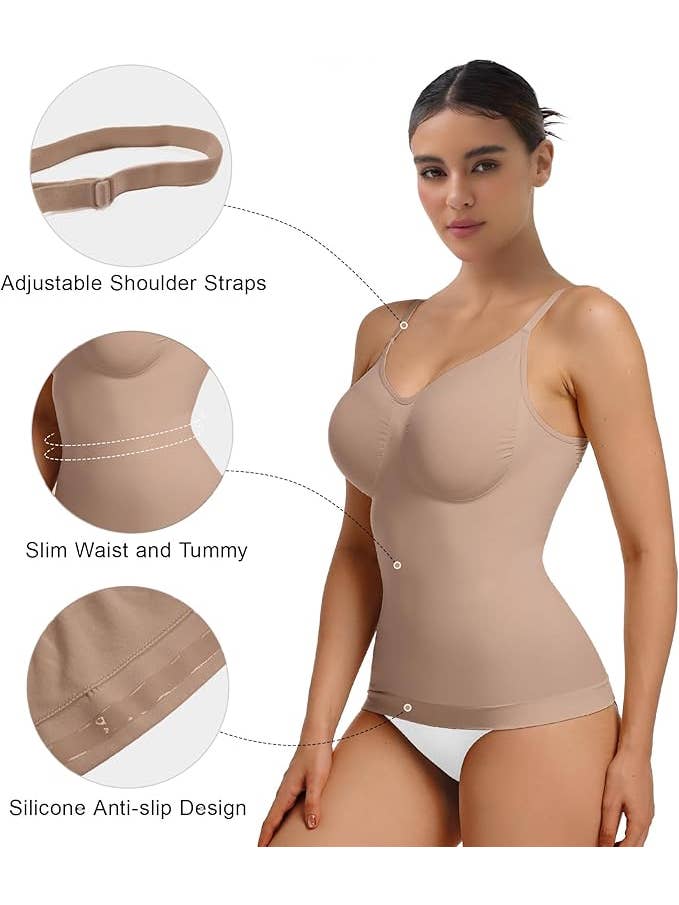 SHAPERX - Vente Sous-vêtements sculptants – femme - Débardeur modelant SHAPERX Seamless pour femmes à encolure dégagée