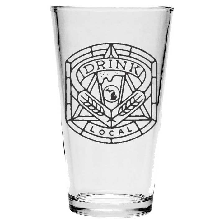Pint Glass - Drink Local Michigan for wholesale by Detroit Shirt Co.