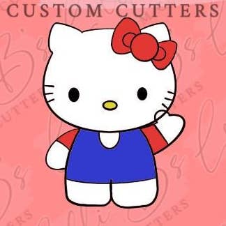 Kitty Full Body Cookie Cutter and Fondant Cutter for wholesale by Lolli B Custom Cutters