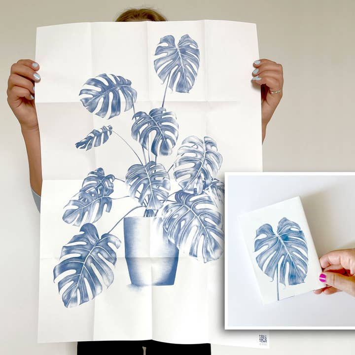 Poster Postcard Monstera • send as a card, receive a poster for wholesale by Hello Peacock