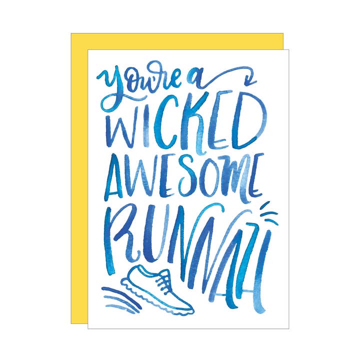 Boston Marathon greeting card for wholesale by Katie Elizabeth Lettering