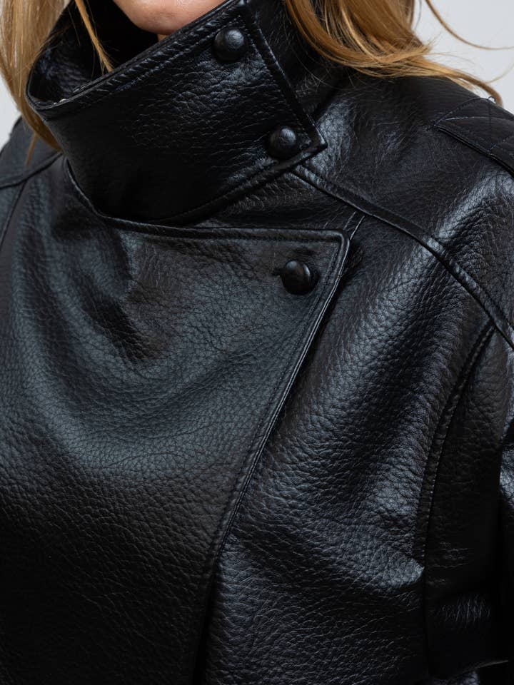 KZELL PARIS - Wholesale Leather Jacket - Women's - FAUX LEATHER BIKER JACKET7