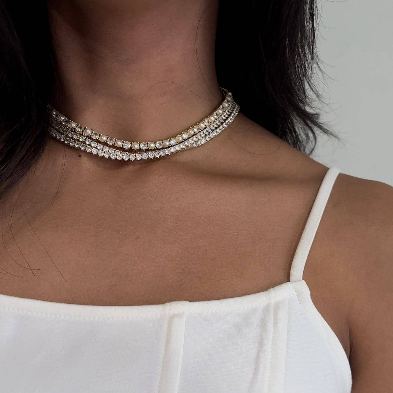 Kasa Karly - Wholesale Pendant/Charm Necklace - THREE POINT IMITATION DIAMOND NECKLACE4