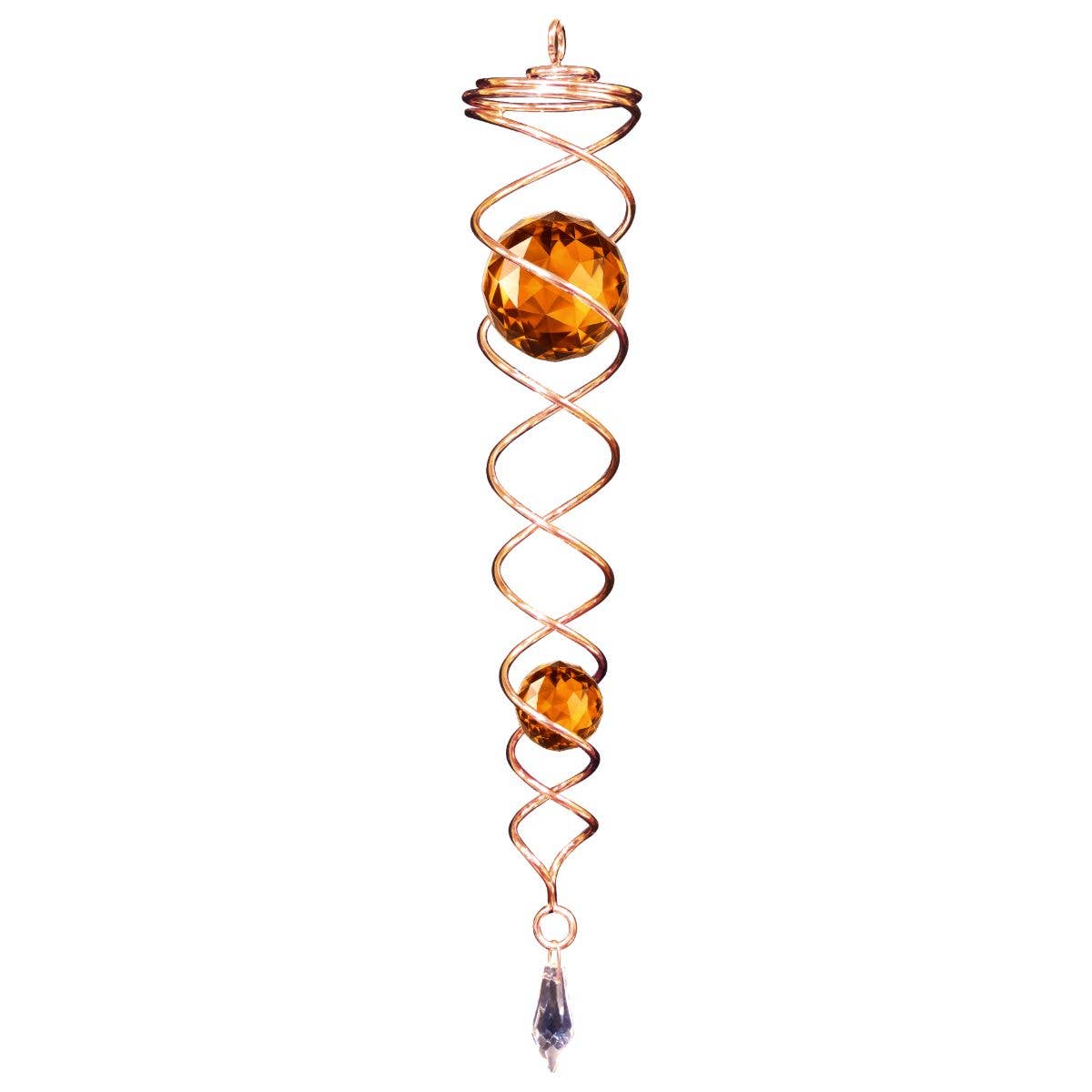 Spinfinity Designs - Wholesale Wind Spinner - Copper / Amber - Crystal Twister Wind Spinner0