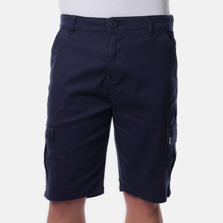 Uni navy multi-pocket cargo Bermuda shorts for men for wholesale by HOPENLIFE