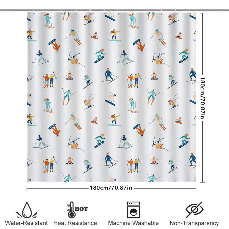 Kiyo Home - Wholesale Shower Curtain - Ski Shower Curtain2