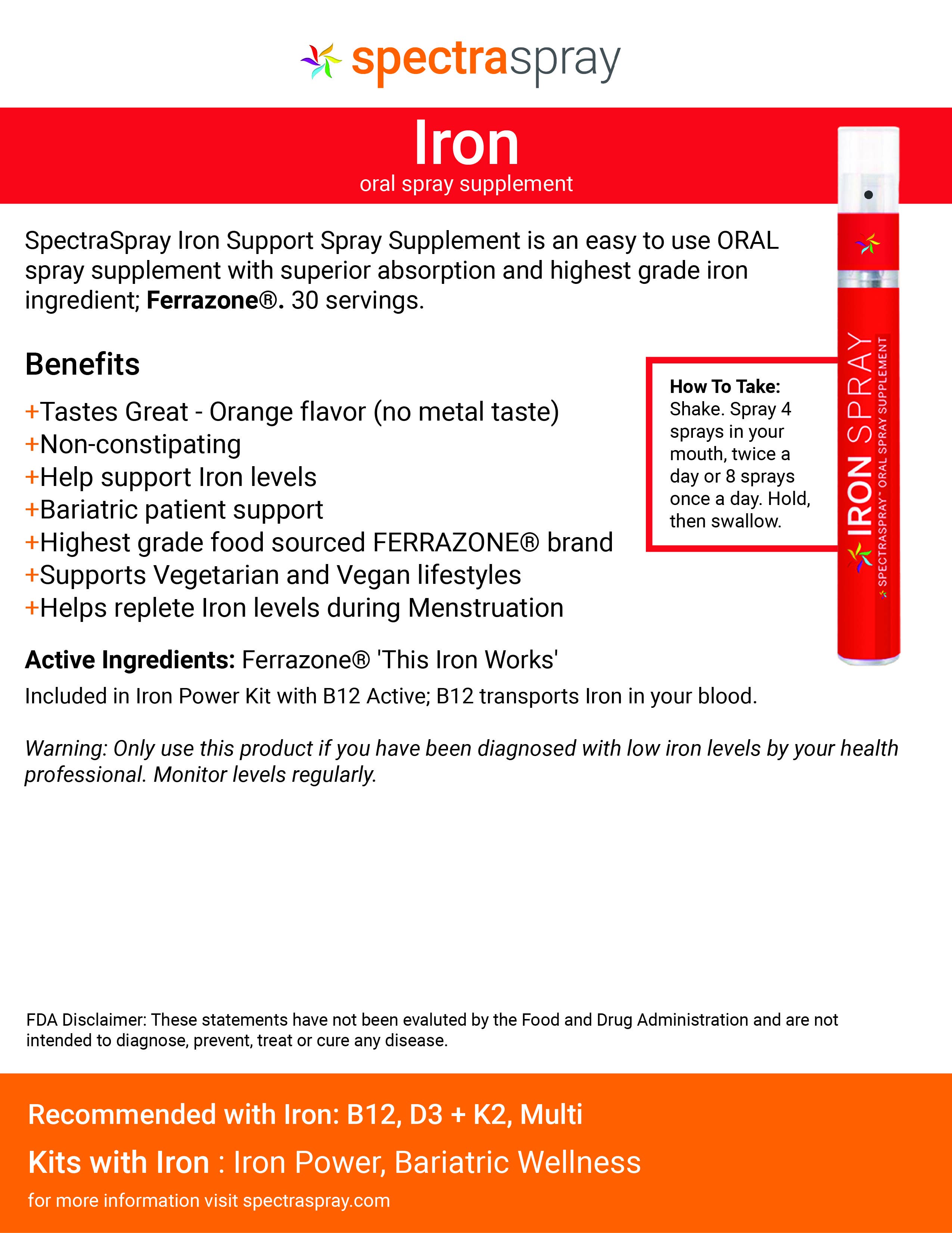 SpectraSpray Global - Wholesale Oral Supplement/Vitamin - Iron Oral Spray Supplement4