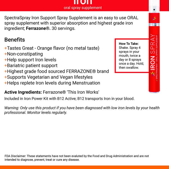 SpectraSpray Global - Wholesale Oral supplement/vitamin - Iron Oral Spray Supplement4