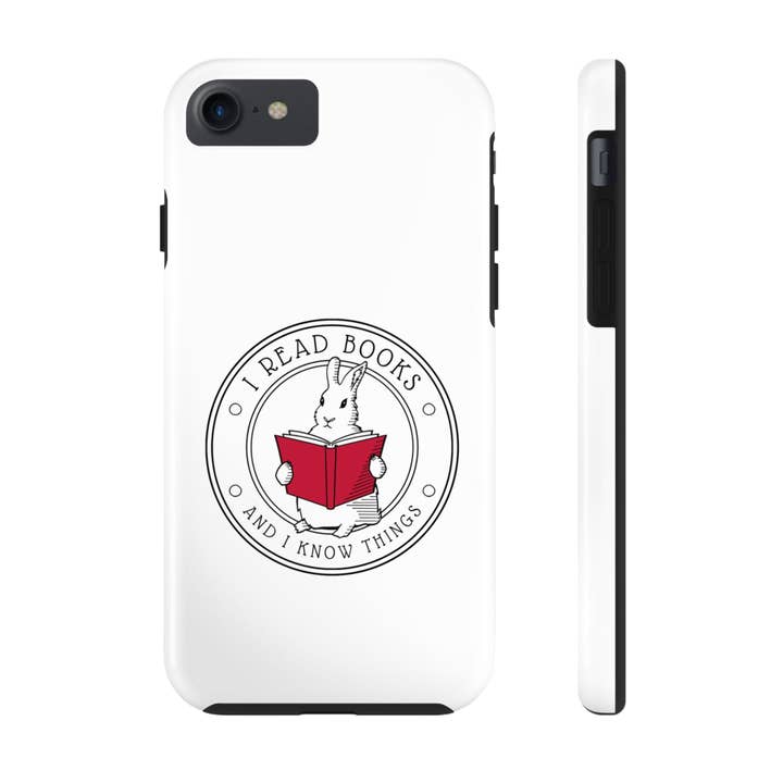 Terry Heath Art - Venta al por mayor Funda para móvil - Mujer - Fundas rígidas para teléfono Book Lover Bunny, producto de Bookish Merch para Booktrovert, regalo literario para ratón de biblioteca, regalo para club de lectura, regalo para amantes de los libros