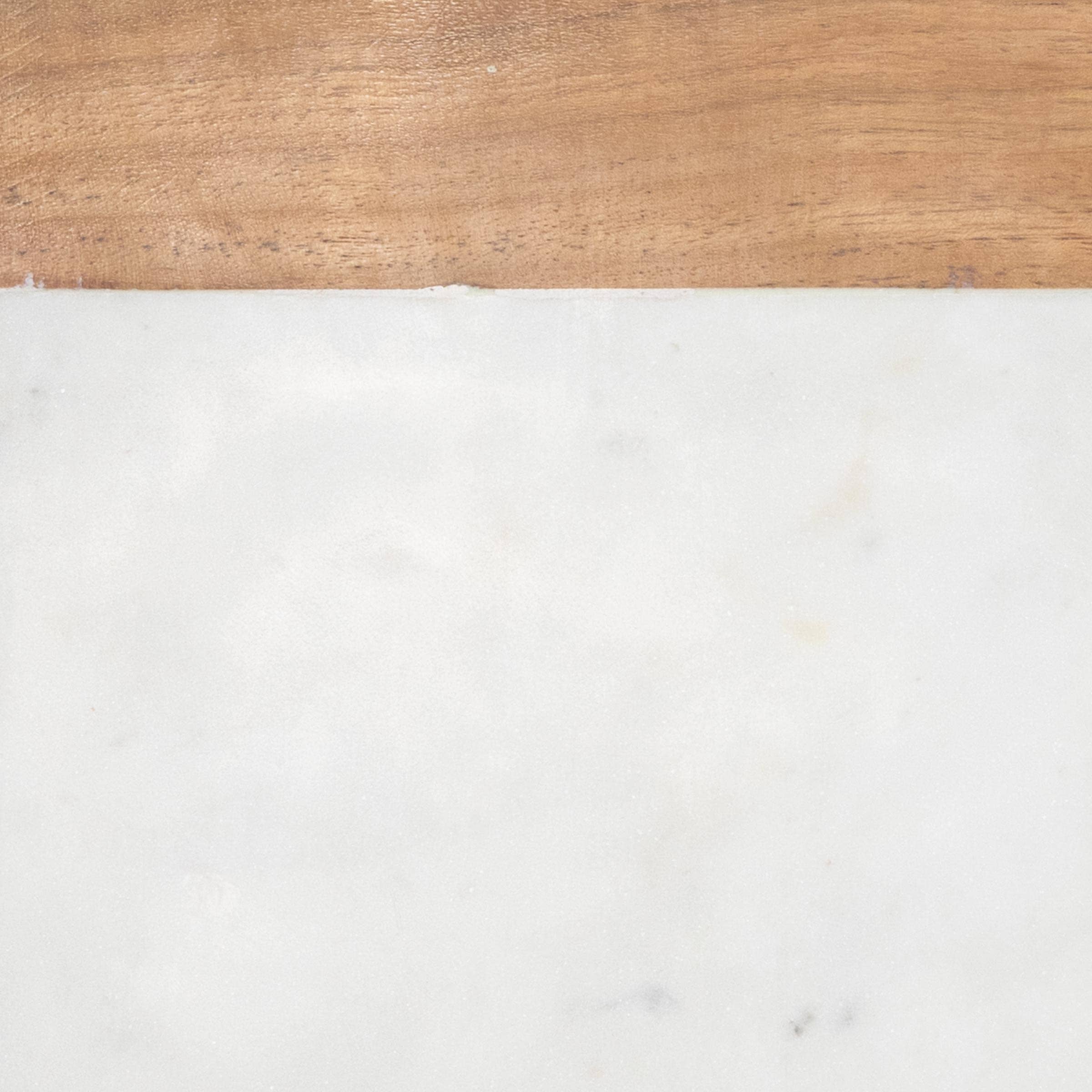 Foreside Home & Garden - Wholesale Cutting Board - White Small Square Marble and Wood Cutting Board3