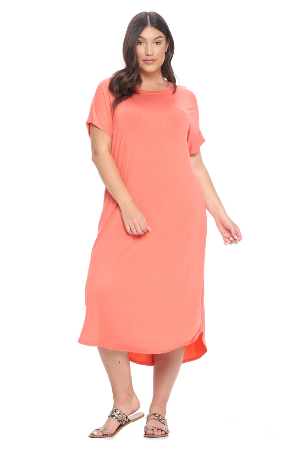 Allium - Wholesale Dress - Women's - Plus Size ALine Drop Shoulder Midi Dress2