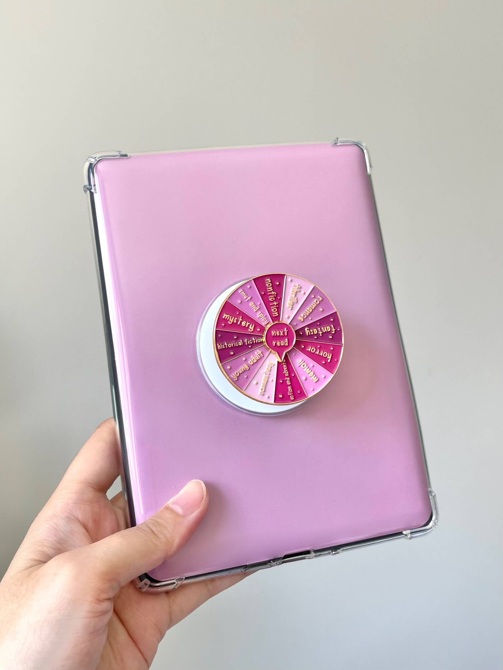 Galloree Designs LLC - Wholesale Phone Grip - Kindle Grip, Pink Book Genre Kindle Grip, Kindle Holder1