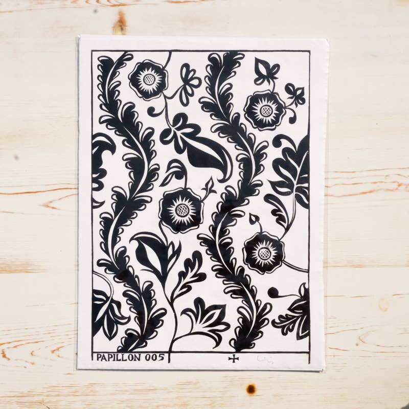 Papillon Press - Wholesale Art Print - Papillon Flora Block Print2
