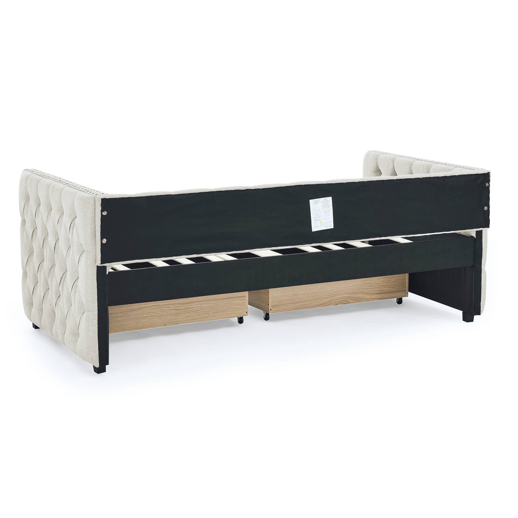 39F Inc. - Wholesale Bed - Upholstered Twin Size Daybed with Two Drawers with Button30