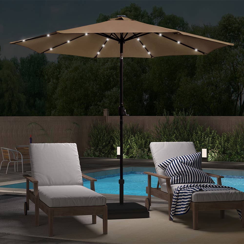 Abble – wholesale Patio umbrella – 9 Feet Solar Lighted Patio Umbrella   (SKU#300260)5