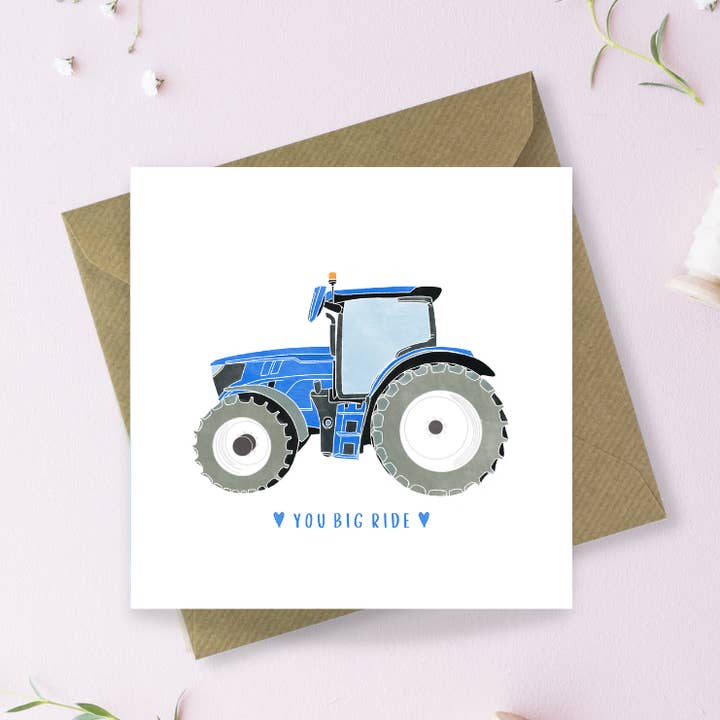Carte de vœux You big ride (tracteur) pour la vente par Sayers Studio