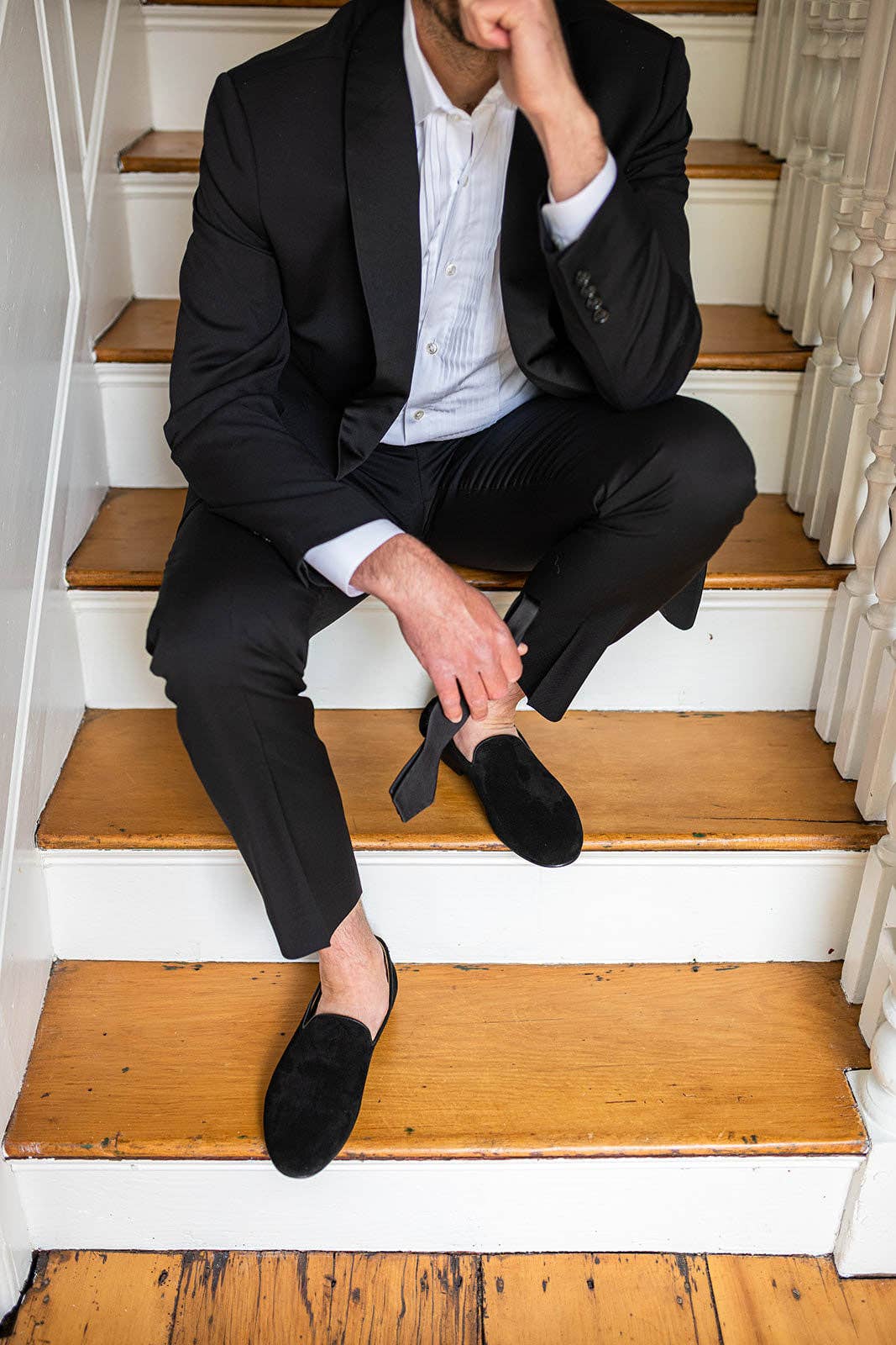 Artemis Design Co. – Großhandel Loafer – Herren – Herren-Mokassins aus Veloursleder, Tiefschwarz5