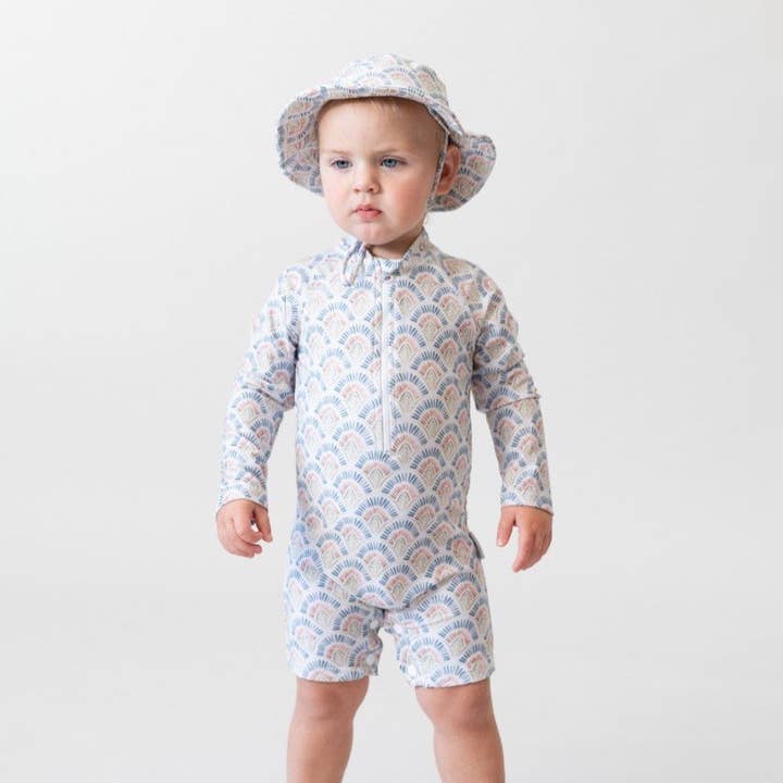 Bare and Boho – wholesale One-piece swimsuit – Baby – Protective Swim Onesie | Bucket Hat