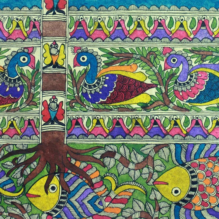 NOVICA - Wholesale Painting/Drawing - Novica Handmade One With Nature Ii Madhubani Painting1