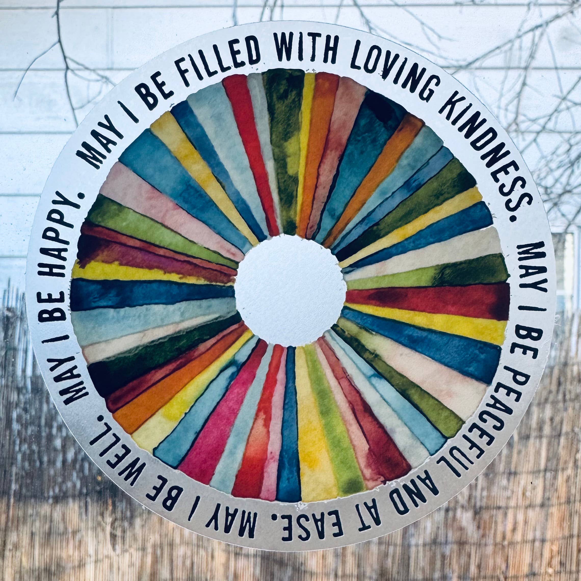 mb art studios - Wholesale Sticker - frost vinyl sticker metta prayer with hand painted art1