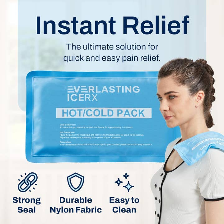 Everlasting Ice RX – wholesale Ispåse – Återanvändbara varma och kalla gelpaket - 2-pack stora gelpaket - Värme- och kylterapilösning för skador, kylpaket för smärtlindring - Återanvändbara ispåsar för skador - 10 x 5