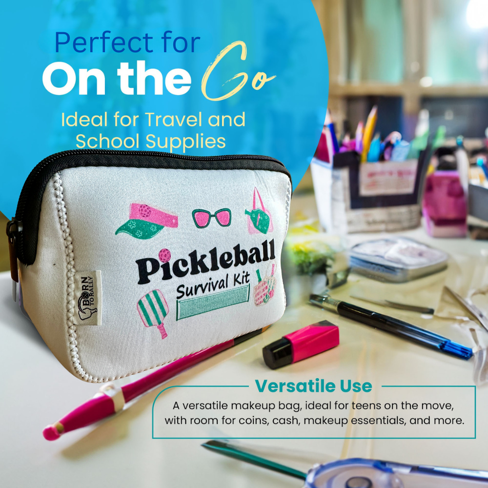 Born to Rally - Vendita all'ingrosso Borsa per trucchi/cosmetici - Borsa Cosmetica Sopravvivenza Pickleball3