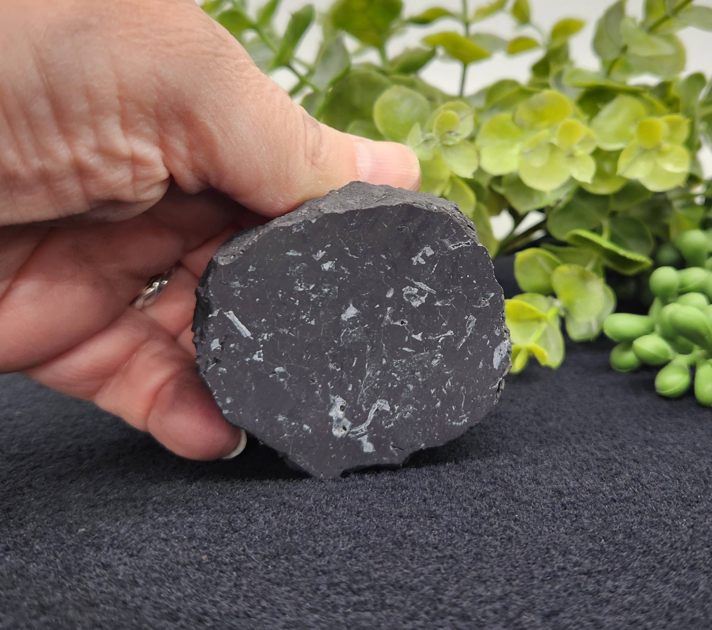 Meraki Gemstones - Wholesale Decorative Figurine - Shungite Figurine Frog on Stone(2.5x2x1.75")(EMF Protection)5