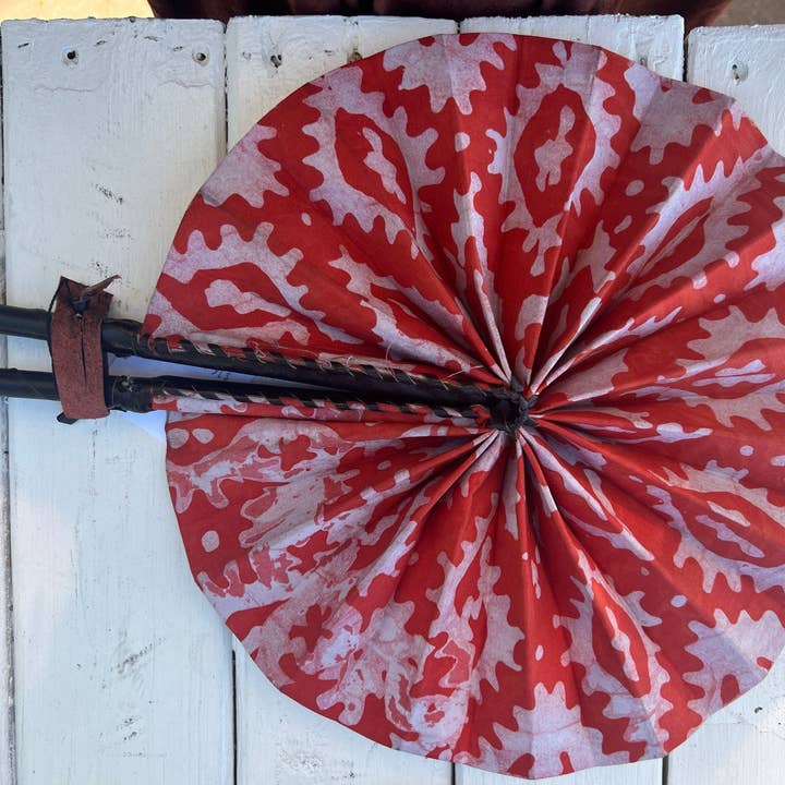 World Peaces - Wholesale Handheld Folding Fan - African Wax Print Fan, Handmade in Ghana13