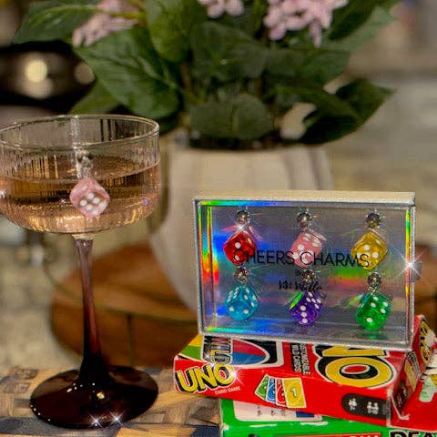 Game Night! Cheers Charms, Set of 6 for wholesale by ViVi Vitello
