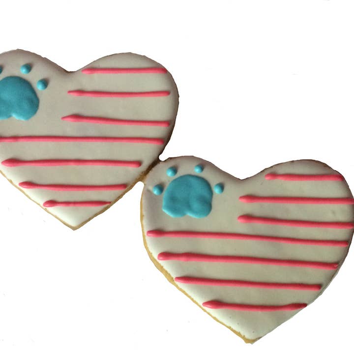 Pawsitively Homemade - Wholesale Pet Treats - Dog - Red White and Blue Hearts Gluten Free Dog Treats