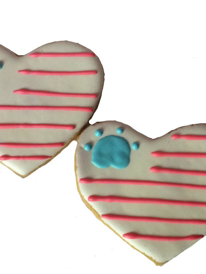 Red White and Blue Hearts Gluten Free Dog Treats for wholesale by Pawsitively Homemade