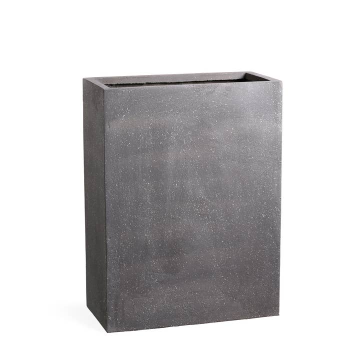 The Farmer's Daughter - Wholesale Plant Pot - Nina Tall GRC Cement Rectangle Planter – Black Grey