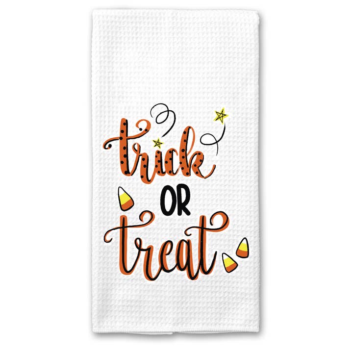 Tea Towel - Fall Theme Trick Or Treat for wholesale by tinted pearl DESIGNS