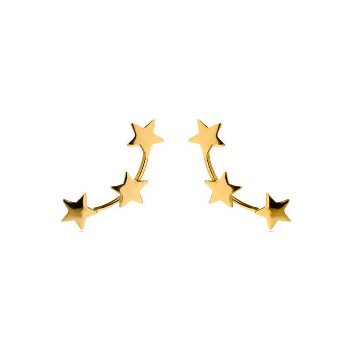 Luxenter – wholesale Hängande örhängen – Örhängen i 925 sterling silver med 18K gulguldplätering - Essential0